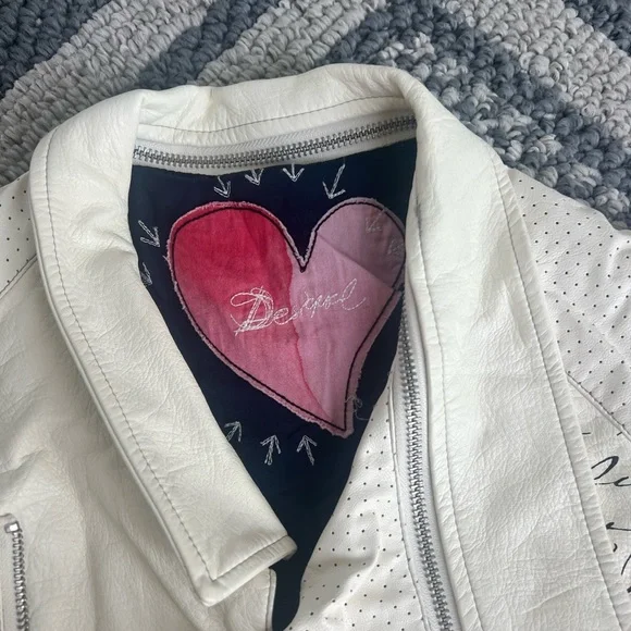 Desigual White Vegan Leather Jacket - Picture 2 of 3